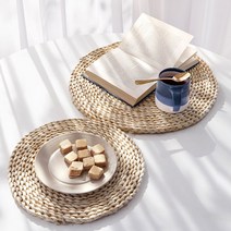 cocooning 주방 네츄럴 인테리어 원형 라탄 테이블 매트 2color, S(30cm), 화이트우드