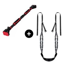 홈트핏 블랙라벨 올인원 풀업밴드 세트, 2중잠금 문틀철봉+블랙라벨 풀업밴드 세트, 혼합색상