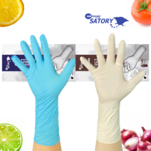 손목긴 두꺼운 니트릴 라텍스 고무장갑 100매 Long Fit Nitrile Latex Glove 30cm, 손목긴 라텍스장갑 아이보리 100매 중 M, 1개