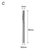 3x3mm 금속 드로잉 텅스텐 카바이드 밀링 커터 로터리 도구 버 CNC 조각 연마 가공, 13 single C