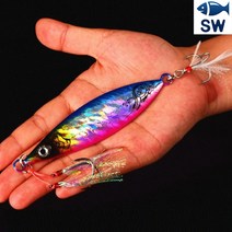 SW피싱 빅게임 풀옵션 메탈지그 야광 대방어 부시리 농어 대삼치 대구 지깅 낚시 롱샷 루어 롱지그, 레드 150g