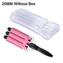 헤어 헤어 세라믹 컬러 트리플 배럴 컬링 아이언 전문 도구 스타일러 25mm 32mm, 협력사, 분홍색 상자 없음 25mm, 영국