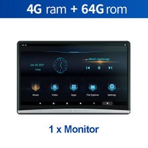 13.3 인치 안드로이드 10.0 4GB + 64GB 차량용 헤드레스트 모니터 4K 1080P 터치스크린 와이파이 블루투스 USB SD HDMI FM 미러링 연결 미라캐스트, 13.3 1pcs