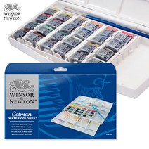 윈저앤뉴튼 코트만 고체물감 half pan PLUS SET 24색세트, WI0390376