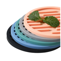 실리콘 컵받침 원형 티코스터 컵코스터 4colors, 블랙