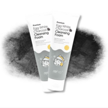 겨울에도 촉촉한 팩같은 폼 리하 프리미엄 에그 화이트 차콜 클렌징폼 120ml 여드름 모공 미백 딥클렌징 폼