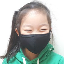 들꽃잠 풍기인견 다이마루 필터 입체 마스크 5개 세트 어린이용 소 사이즈, 블랙 5개 세트