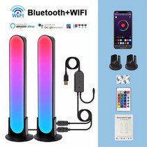 RGB 음악 백라이트 사운드 컨트롤 스마트 나이트 라이트 바 게임 TV 장식 램프에 대 한 블루투스 LED 빛으로 작동, [04] WiFi-2, [01] EU Plug