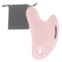 (당일발송) 괄사 마사지 도구 하트괄사 세라믹괄사 파우치증정 얼굴 승모근 두피 림프순환 괄사 경락 마사지기, 1개, 핑크