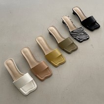 MO.232-6 (6color) 스퀘어토 파스텔 키튼힐 뮬 슬리퍼(3cm)