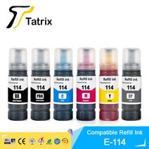 Tatrix 552 호환 컬러 물 기반 병 리필 대량 잉크 T552 인쇄 엡손 Ecotank ET-8500/ET-8550 프린터, [05] BK-PBK-C-M-Y-GY