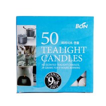 weddingdeco 티라이트 캔들 9시간 연소 50개 Tealight Candles 9 hours burning, 1팩, 무향