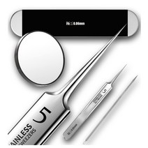 PTTech 각 마개 핀셋 각 마개 취급 모공 케어 정밀 핀셋 첨단≤0.06mm 극세 확대경 부착