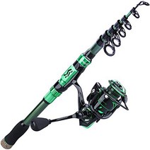 Sougayilang Fishing Rod Reel Combos Portable Telescopic Fishing Pole Spinning reels for Travel Saltw, Green1.8m/5.89ft-XL2000, Green-1.8m/5.89ft-XL2000