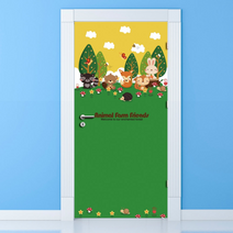 [KT알파쇼핑]현관문시트지 에어프리-애니멀팜 프렌즈 02, 단일상품_색상_상세페이지참조