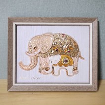 파인보석 코끼리 장식액자 골드/입체액자/거실액자/부조액자/부엉이액자/액자