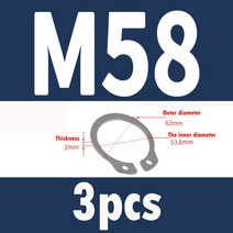 304 스테인레스 스틸 샤프트 스냅 링 A 형 카드 M3-M72 2-200 개, 43 3pcsM58
