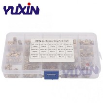 330pcs210pcs m2-m10 황동 널링 인서트 너트 스레드 인서트 나사 구색 세트 키트 산업 기계 너트 주입 도구, 330pcs-믹스