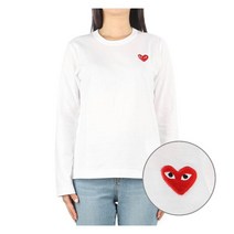 꼼데가르송 23SS (P1T117 WHITE) 여성 레드하트 긴팔 티셔츠
