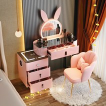 LED 연예인 화장대 세트 일룸 화장대 수납 거울 포함 600/800/1000, 전체 의상, 목재, 핑크 60 다기능화장대세트