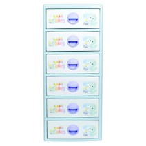 지오리빙 베이비스 6단 플라스틱 서랍장, 블루