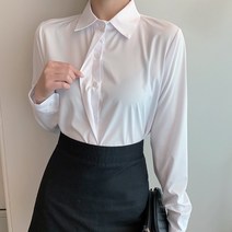 링클프리셔츠 전문 흰색 셔츠 여성 긴팔 숙녀 작업복 2023 봄 새 흰색 셔츠 쉬폰 셔츠 드레스 탑 오버핏
