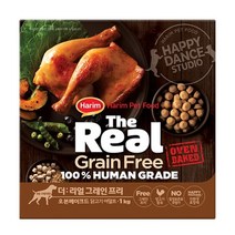 하림펫푸드 어덜트 더리얼 그레인프리 오븐베이크드 강아지사료, 닭, 1kg, 4개