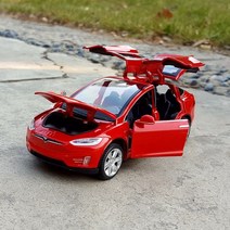 테슬라다이캐스트 다이캐스트 모형 모델 미니카 New1:32 테슬라 모델 X MODEL3 합금 자동차 다이, 02 Modelx Red