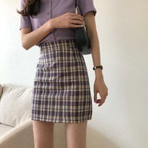 해외직구 체크 미니 A라인 학생룩 슬림 봄시즌 큐티 사랑넘치는 미니 스커트 캠퍼스 여대생