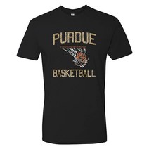 NCAA 페이드 레트로 농구 팀 컬러 티셔츠 프리미엄 면 칼리지 대학교 Purdue 보일러메이커. 블랙 666851, Purdue Boilermakers Black, X-Large