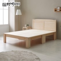 [편백마리] 편백나무 30T 통원목 무절 평상형 침대 퀸 P-BE-Q-802, 높이 400