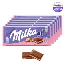 밀카 타블렛 초콜릿 스트로베리 100g 6개