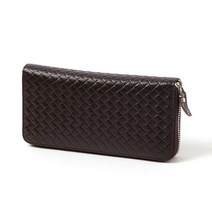 위빙 지퍼 인조가죽 카드 명함 신분증 남성 장지갑