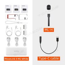 무선마이크 방송용 ASMR 스튜디오 핸디 Godox MoveLink 무선 라발리에 카메라 마이크 송신기 M1 M2 II 업그레이드, 22.II M2 White Kit 5