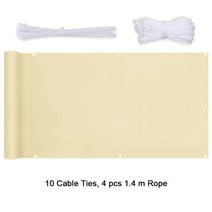 울타리 그물망 차양 그물 환기 프라이버시 스크린 발코니 커버 hdpe 버클 야외, 베이지, 0.9×4m