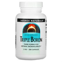 소스 내추럴스 Source Naturals 트리플 붕소 3 mg 200 캡슐, 1개, 기본, 2kg