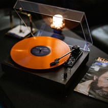 레코드 플레이어 LP 플레이어 진공관 전축 축음기 가죽 가방 블루투스 오디오 빌트인 스피커 주크박스, 우드 화이트