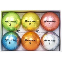 크로맥스 메탈릭 M5 멀티 컬러 골프 공 6개입 1 팩 Chromax Metallic M5 Colored Golf Balls, 골드