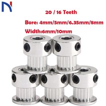 랫풀다운도르레 등운동 파워렉 가정용 3D 프린터 부품 액세서리 GT2 20 Teeth 16 보어 5mm/6.35mm/8mm 타이, 04 20T W6 B4