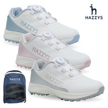 [닥스골프] [헤지스 HAZZYS] 2023 여성 프리락 스파이크리스 골프화 HZSH-00, 상세 설명 참조, 색상:화이트핑크 / 사이즈:235