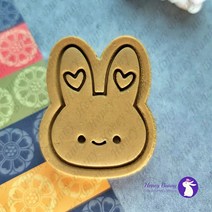 하트 귀 토끼 얼굴 쿠키커터 / 토끼 쿠키커터 / 홈 베이킹 / 커피 클레이 / 수제쿠키만들기 / 새해쿠키커터, (A) 4.2 x 5.0 cm