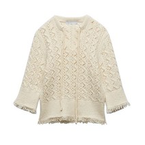 ZARA 자카드 메쉬 니트 스웨터 탑 6771107