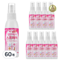 라이브잇 리빙굿 정전기방지 스프레이 로즈향, 60ml, 120개, 로즈