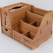 DIY 나무 정리함 조립식 수납함 우드 미니 수납장 화장품 화장대수납함 소품정리함, 브라운 1개