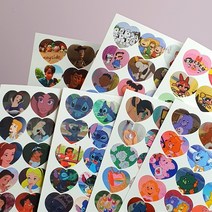 캐릭터 하트 칼선 스티커, 스누피