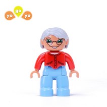 요고요 듀플로 호환 동물 사람 공룡 피규어, C.사람-10. 할머니