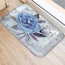 야자수매트 등산로매트 코코넛매트 1pcs 40*60cm 컬러 장미 꽃 패턴 미끄럼 방지 스웨이드 카펫 도어 매트, 04 2DD-48279-004