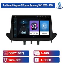 카오디오 안드로이드 12 GPS 자동차 라디오 르노 메간 3 플루언스 삼성 SM3 2008 - 2014 멀티미디어 플레, 01 2 16G