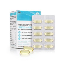 더퓨어알티지오메가3+비타민D 60캡슐, 1개, 1300mg 60캡슐