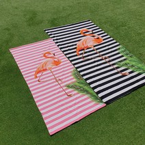 커플형 비치타올 수영장 바닷가 캠핑장 대형 특대형SET 물놀이타올, 플라밍고SET